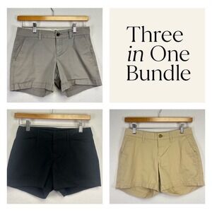Old Navy Women's Shorts Bundle 3-Pack Khaki Black Gray Casual Everyday‎ 0